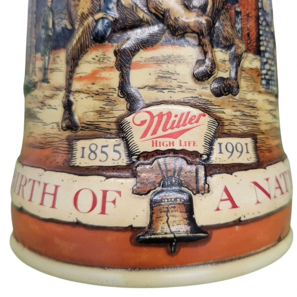 Miller High Life 1775‎ Birth of a Nation Stein 1855-1991 First in Series  HGE354